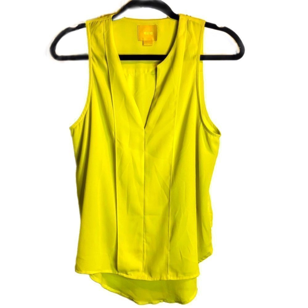 Maeve by Anthropologie Neon Yellow Chiffon Blouse